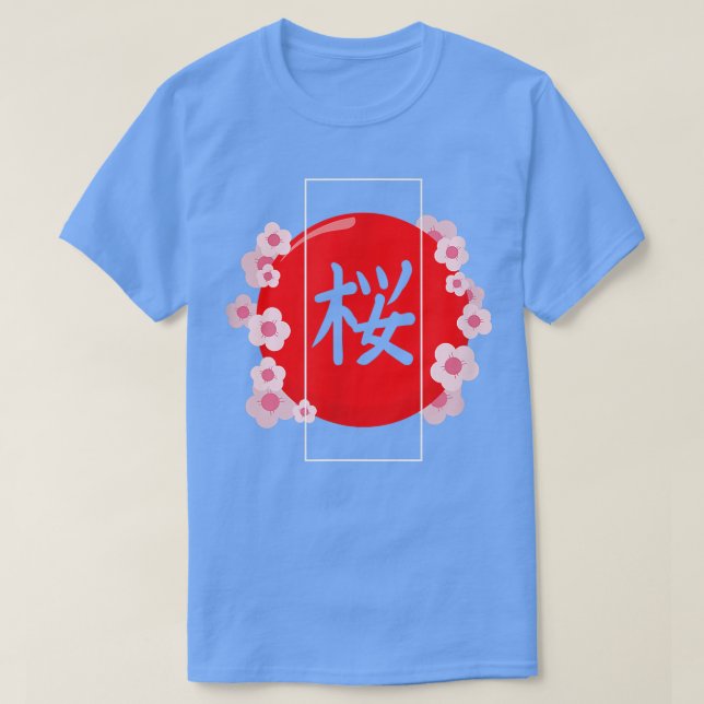 Camiseta Sakura Cherry Blossom Kanji 1109 (Diseño del anverso)