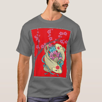 Camiseta Sakura Cherry Blossom Taisho Sanke Pescado japonés