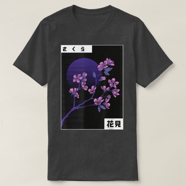 Camiseta Sakura Cherry Blossom Vaporwave Aesthetic Art  (Diseño del anverso)