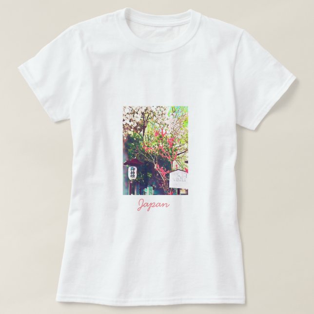 Camiseta Sakura del paisaje de viajes de Japón (Diseño del anverso)