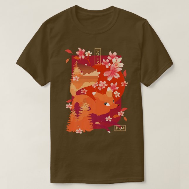 Camiseta Sakura en flor de cerezo japonés (Diseño del anverso)