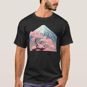 Camiseta Sakura Flor de cerezo Nieve en el pico japonés