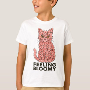 Camiseta Sakura Flores de gato Sensación de prosperidad