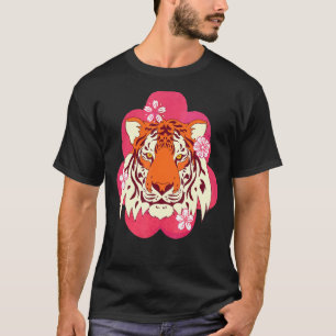 Camiseta Sakura Gato Salvaje Depredador Animal Flor de Cere