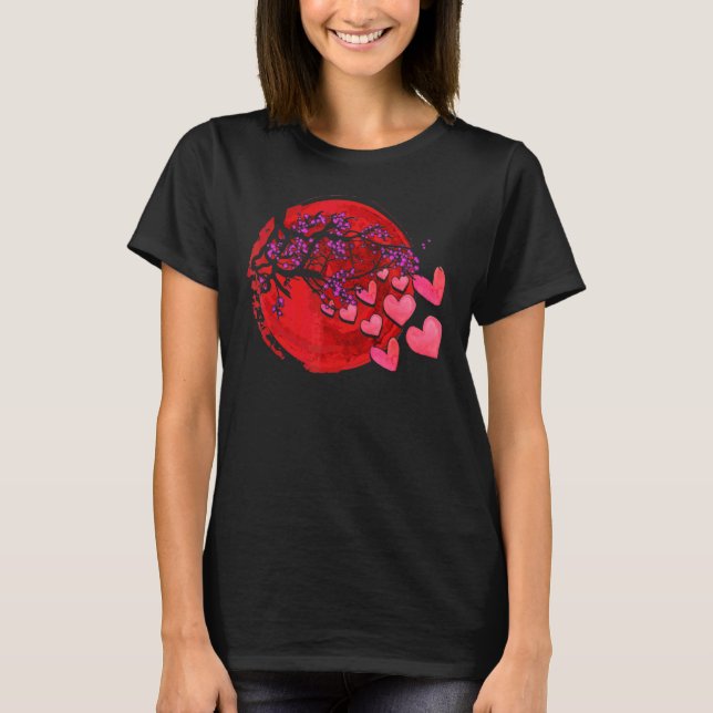 Camiseta Sakura Heart Cherry Blossom Tree Japan Nature Japó (Anverso)