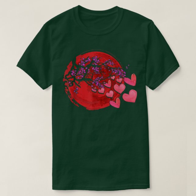 Camiseta Sakura Heart Cherry Blossom Tree Japan Nature Japó (Diseño del anverso)