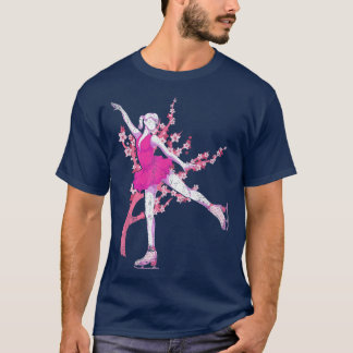 Camiseta Sakura Ice Skater Cherry Blossom Figure Skater Ice