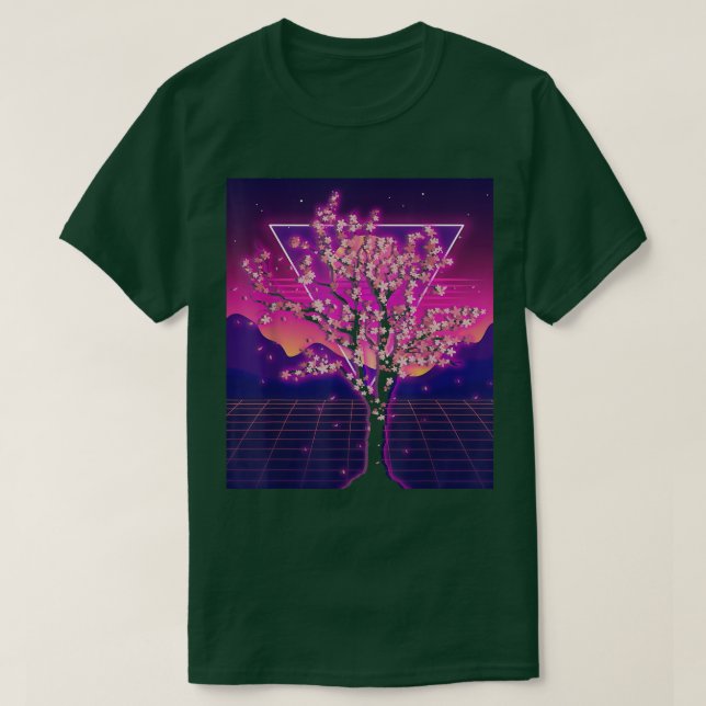 Camiseta Sakura Japan Flower Synthwave Vaporwave Cherry Blo (Diseño del anverso)