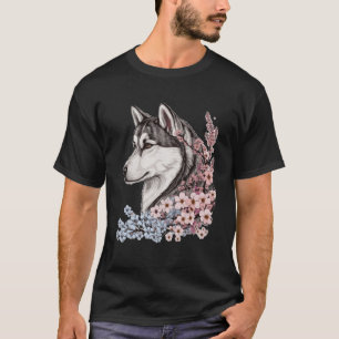 Camiseta Sakura japonesa del perro de la flor de cerezo Hus
