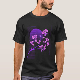 Camiseta Sakura japonesa florecimiento de cerezo vaporwave 
