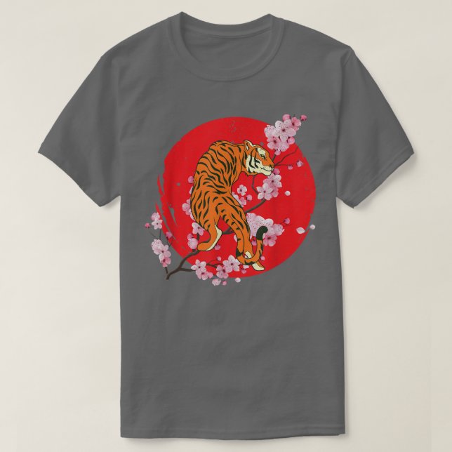 Camiseta Sakura Jungle Animal Wild Cat Cherry Cherry Blosso (Diseño del anverso)
