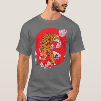 Camiseta Sakura Jungle Animal Wild Cat Cherry Cherry Blosso