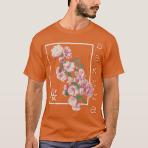 Camiseta Sakura Kan, japonesa vintage gráfico con flores de
