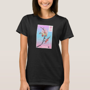 Camiseta Sakura Pastel Góthico Ola de vapor monte Fuji Yama