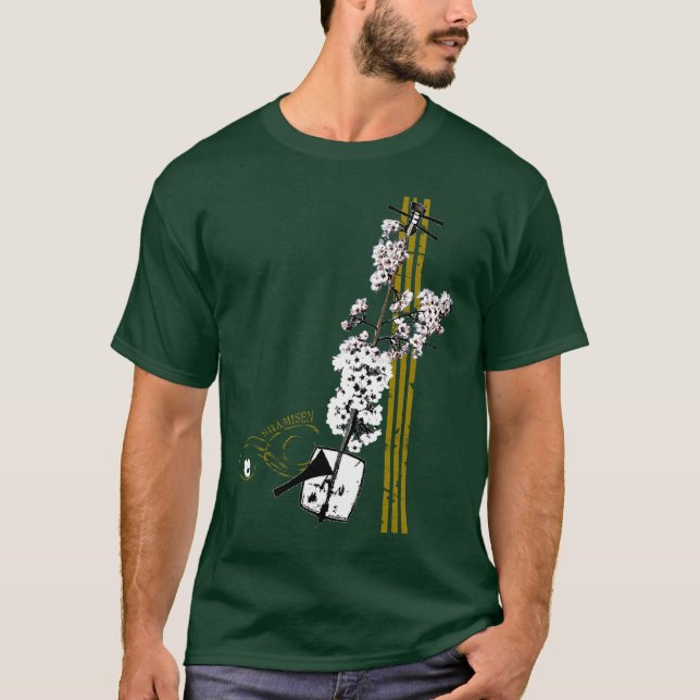Camiseta Sakura Shamisen de los hombres (Anverso)