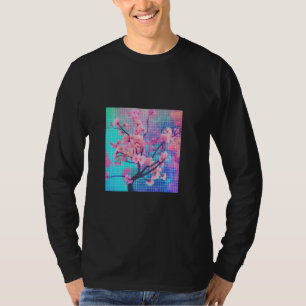 Camiseta Sakura Synthwave Colorous Vaporwave Cherry Blossom