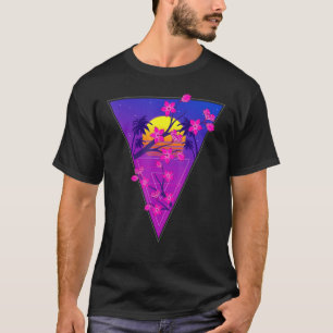 Camiseta Sakura Synthwave Sunset Japan Vaporwave Cherry