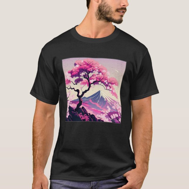 Camiseta Sakura Tree Cherry Blossom Ilustracion Scenerable  (Anverso)