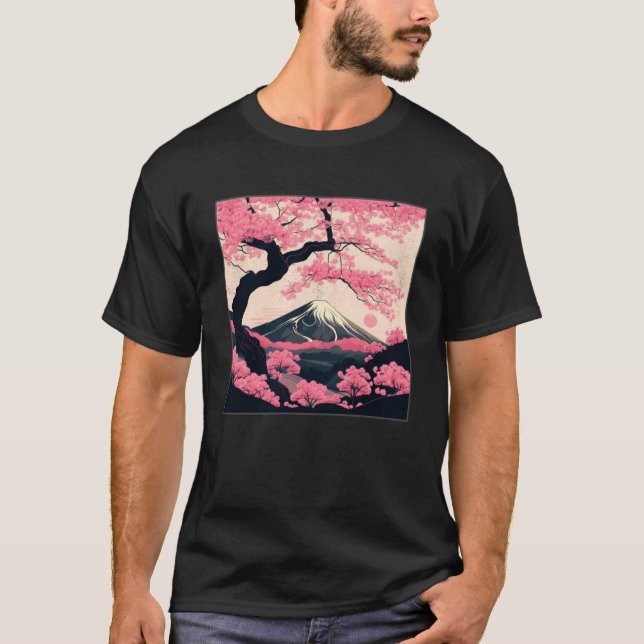Camiseta Sakura Tree Cherry Blossom Ilustracion Scenerable  (Anverso)