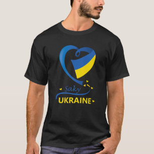 Camiseta Saky Ukraine Bandera Nacional Emblema Escudo
