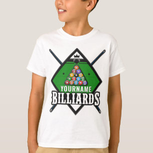 Camiseta Sala de billar personalizada NOMBRE de pila de rac
