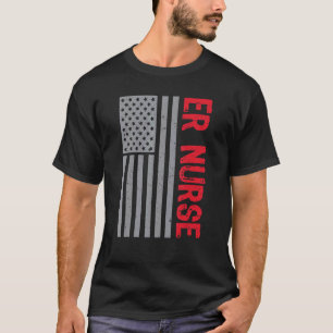 Camiseta Sala de Emergencia de la Bandera Americana Enferme