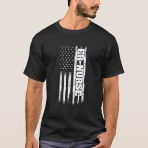 Camiseta Sala de Emergencia de la Bandera Americana Enferme
