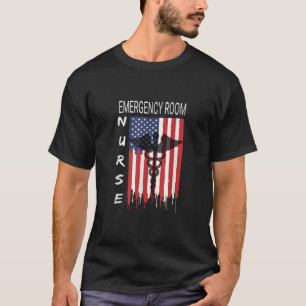 Camiseta Sala de Emergencia Enfermería Bandera Estadouniden