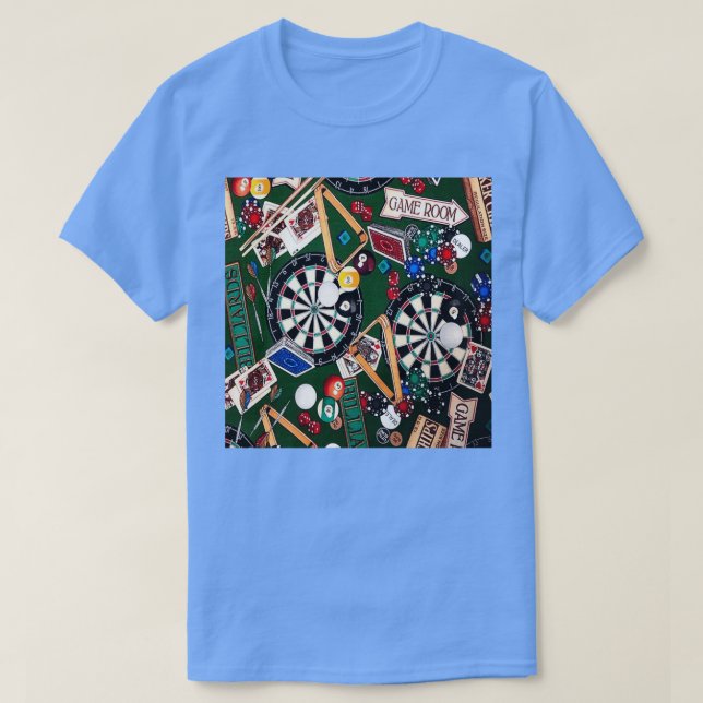 Camiseta Sala de juegos Billiards Dardos ampollas Tarjetas (Diseño del anverso)
