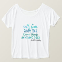 Camiseta salada de la cita de la playa del océano
