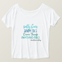 Camiseta salada de la cita de la playa del océano