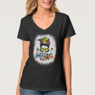 Camiseta Salado blanqueado Mama Messy Bun Beach Vibes Summe