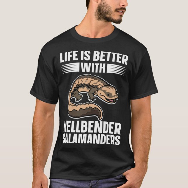 Camiseta Salamander Con Hellbender Salamander (Anverso)