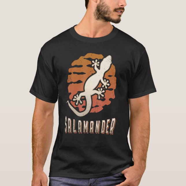 Camiseta Salamander Vintage Retro Classic Animal Sunset (Anverso)