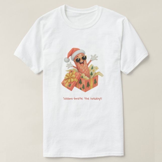 Camiseta ¡salami-brate las fiestas! (Diseño del anverso)