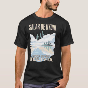 Camiseta Salar de Uyuni Bolivia Póster de Viaje Vintage Ret