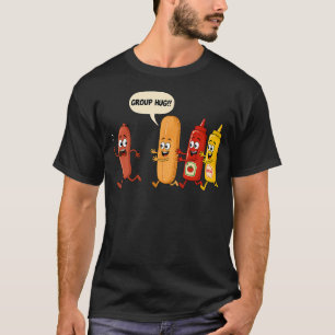 Camiseta Salchicha de Abrazo de Grupo Pan Ketchup Mostaza D
