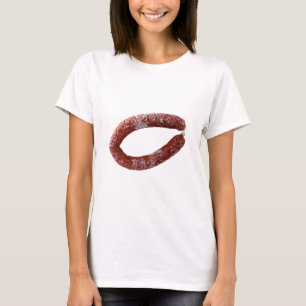 Camiseta Salchicha de Chorizo aislada en corte