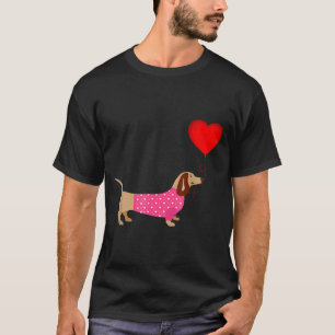 Camiseta Salchicha de San Valentín Daschund Doxie con vesti