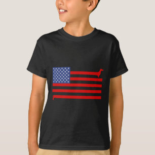Camiseta Salchicha divertida bandera de EE. UU. 4 de julio