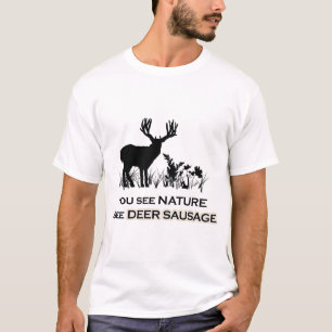 Camiseta Salchicha divertida de caza de venado