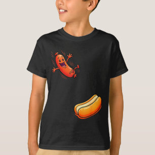 Camiseta Salchicha divertida saltando hacia adentro del pan