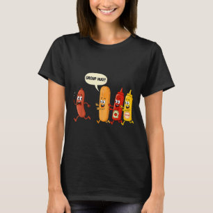Camiseta Salchicha Pan Chup Mostaza Abrazo de Grupo Hotdog 