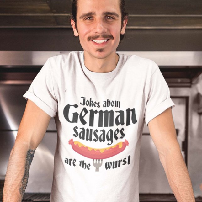 Camiseta Salchichas alemanas (man in food truck wearing funny german shirt)