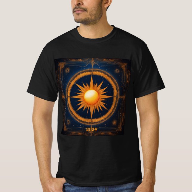 Camiseta Saldo místico del eclipse solar 2024 Añadir nombre (Anverso)