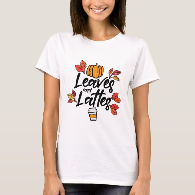 Camiseta Sale de lattes picazón de calabaza caída otoño Hal (Anverso)