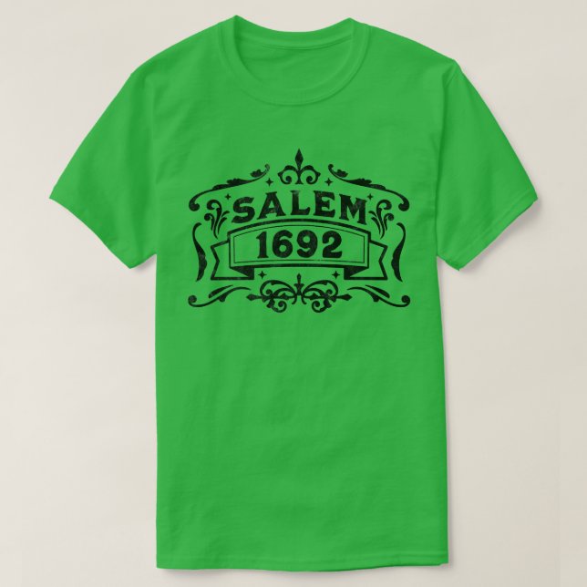 Camiseta Salem 1692 - Juicios de bruja Salem - Di retro vin (Diseño del anverso)