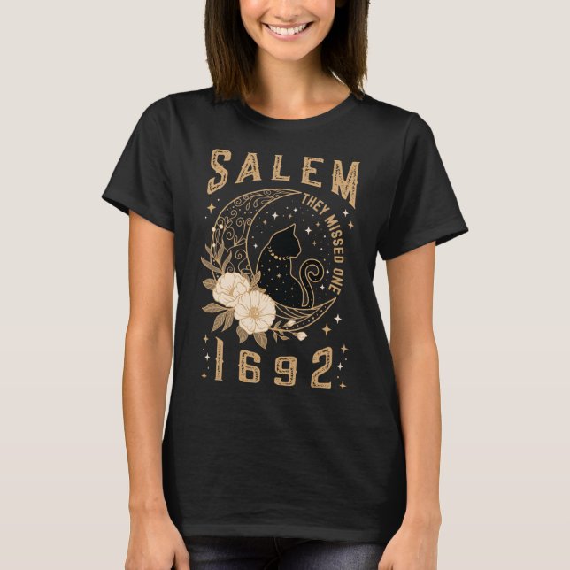 Camiseta Salem 1692 Se Perdieron Un Juicio De Brujas Gato N (Anverso)