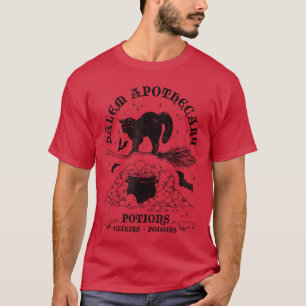 Camiseta Salem Apothecary Gato Negro Halloween Bruja Hombre