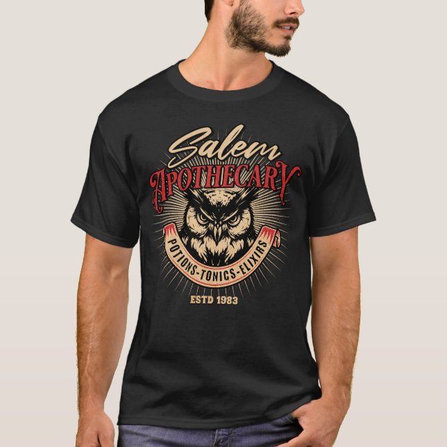 Camiseta Salem Apothecary Vintage Owl (Anverso)